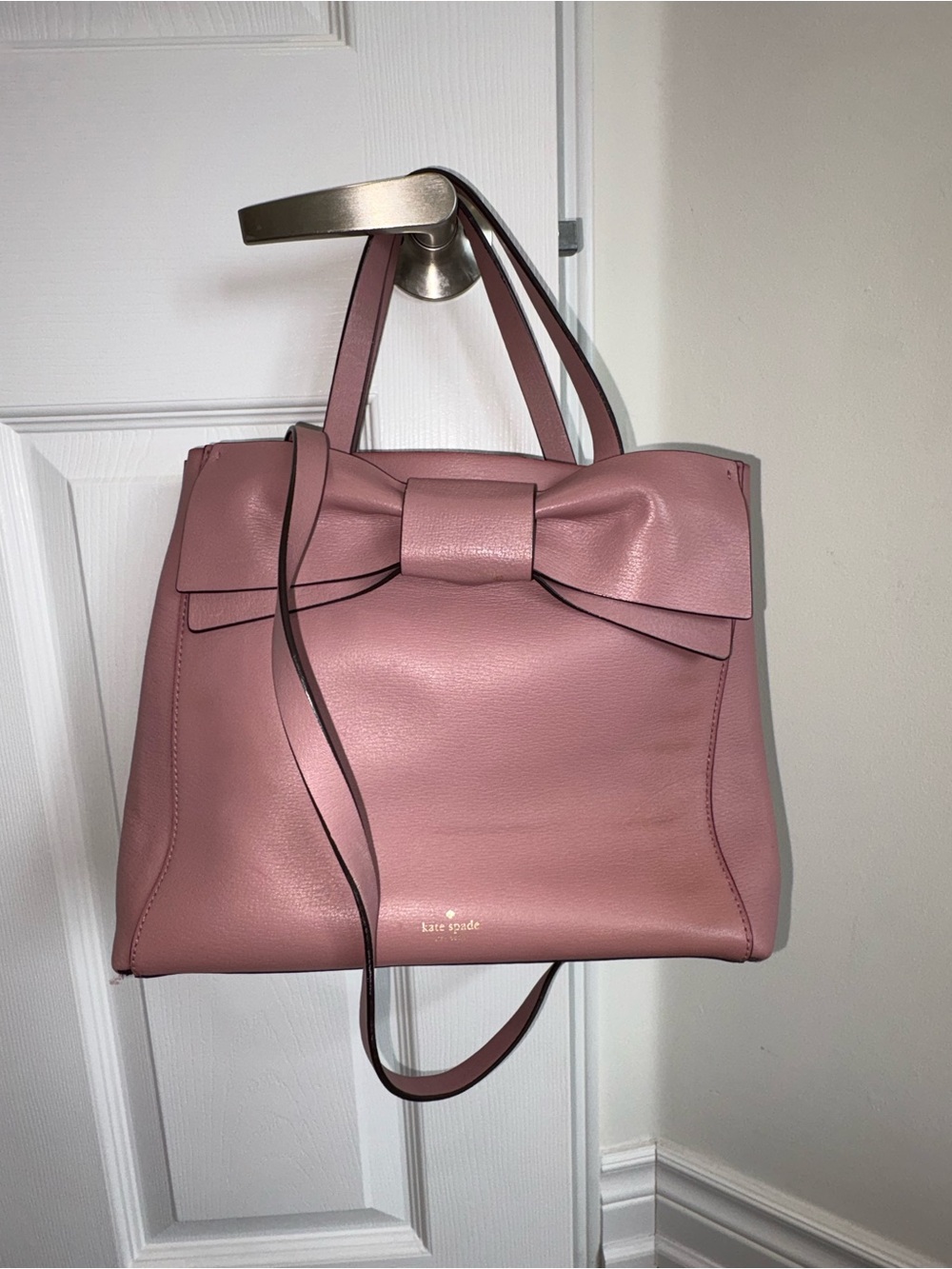 kate spade Blush Pink Leather Bow-Accent Tote
